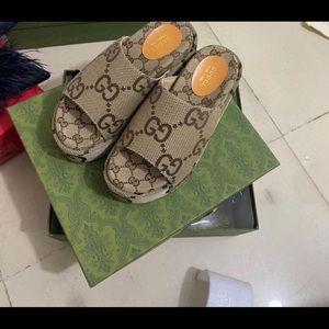 Wedge slide on sandals